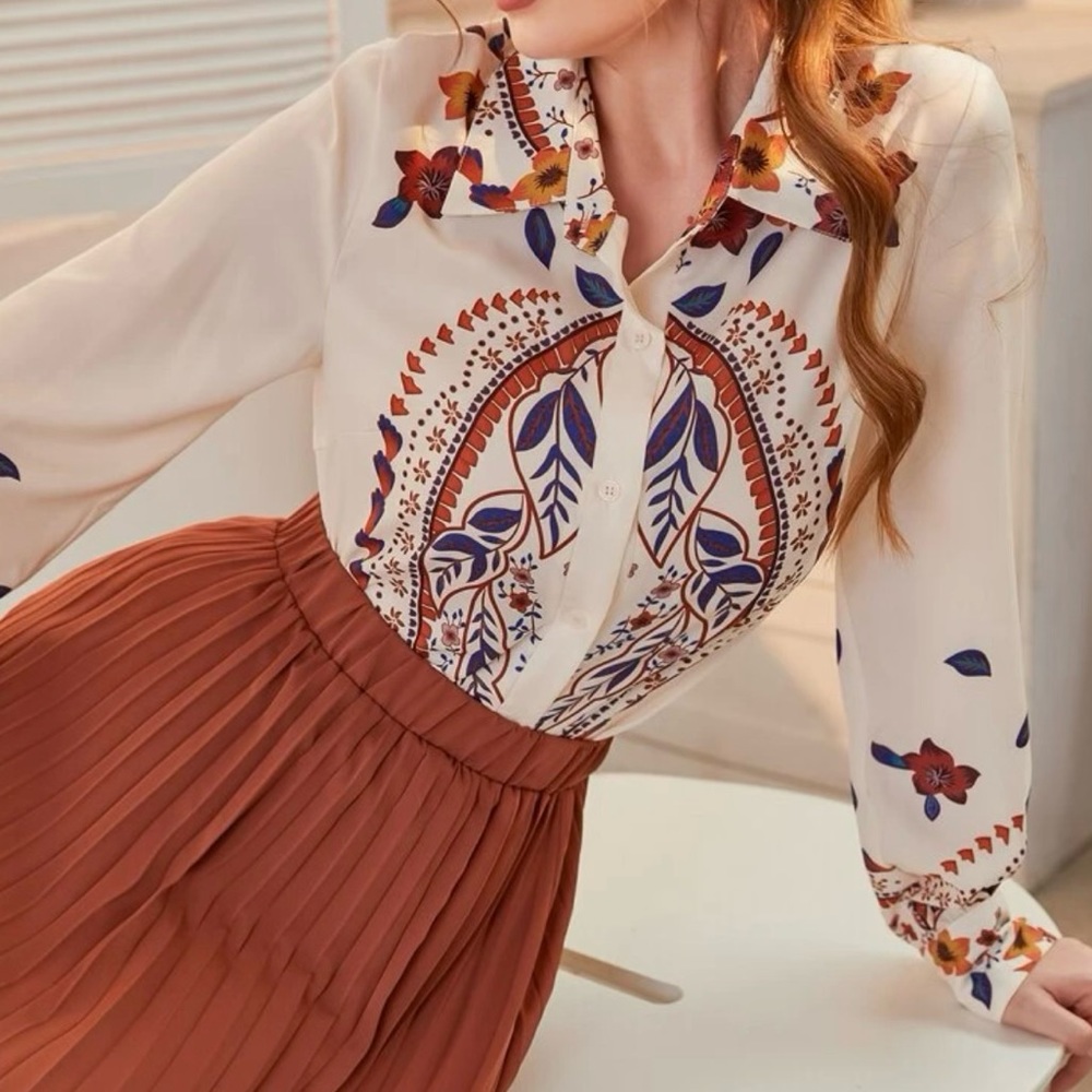 Cute floral Brand new skirt and shirt set from SHEIN!